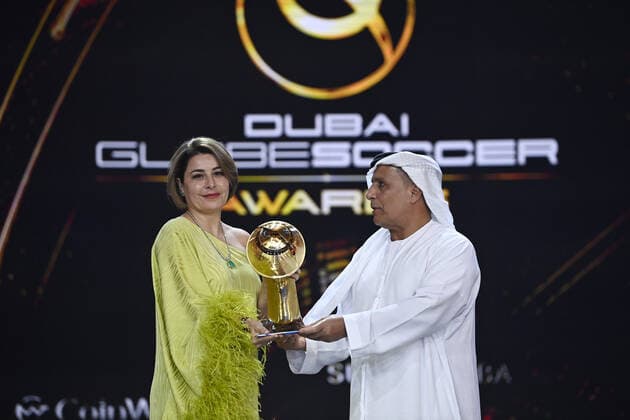 Foto Fabio Ferrari LaPresse - 17 Novembre 2022 - Dubai, Emirati Arabi Uniti - - Calcio -17ma edizione di Dubai International Sports Conference - Globe Soccer Awards 2022. Nella foto: Rafaela Pimenta - Best transfer deal of the year November 17, 2022 Dubai, United Arab Emirates - sport - Soccer - 17th edition of the Dubai International Sports Conference - Globe Soccer Awards 2022. In the pic: Rafaela Pimenta - Best transfer deal of the year  Copyright: xFabioxFerrari LaPressex