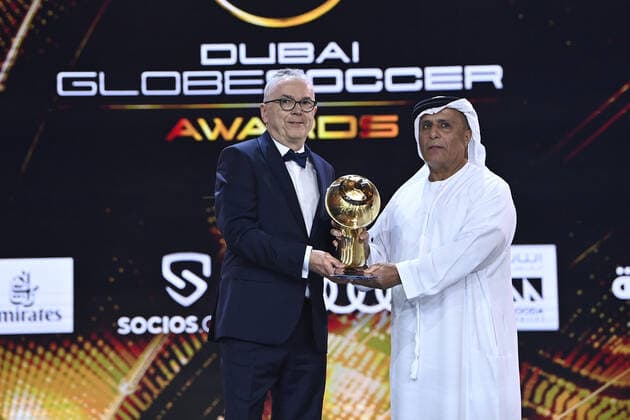 Foto Fabio Ferrari LaPresse - 17 Novembre 2022 - Dubai, Emirati Arabi Uniti - - Calcio -17ma edizione di Dubai International Sports Conference - Globe Soccer Awards 2022. Nella foto: Olivier Blanc (Olympique Lyon Femnin) - Best women s club of the year November 17, 2022 Dubai, United Arab Emirates - sport - Soccer - 17th edition of the Dubai International Sports Conference - Globe Soccer Awards 2022. In the pic: Olivier Blanc (Olympique Lyon Femnin) - Best women s club of the year  Copyright: xFabioxFerrari LaPressex
