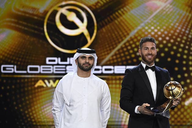 Foto Fabio Ferrari LaPresse - 17 Novembre 2022 - Dubai, Emirati Arabi Uniti - - Calcio -17ma edizione di Dubai International Sports Conference - Globe Soccer Awards 2022. Nella foto: Sergio Ramos - Best defender of all the time November 17, 2022 Dubai, United Arab Emirates - sport - Soccer - 17th edition of the Dubai International Sports Conference - Globe Soccer Awards 2022. In the pic: Sergio Ramos - Best defender of all the time  Copyright: xFabioxFerrari LaPressex