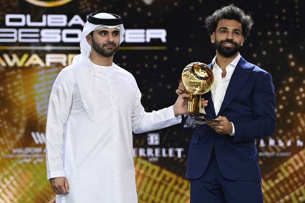 Foto Fabio Ferrari LaPresse - 17 Novembre 2022 - Dubai, Emirati Arabi Uniti - - Calcio -17ma edizione di Dubai International Sports Conference - Globe Soccer Awards 2022. Nella foto: Mohamed Salah - Tiktok Fan s Player of the year November 17, 2022 Dubai, United Arab Emirates - sport - Soccer - 17th edition of the Dubai International Sports Conference - Globe Soccer Awards 2022. In the pic: Mohamed Salah - Tiktok Fan s Player of the year  Copyright: xFabioxFerrari LaPressex