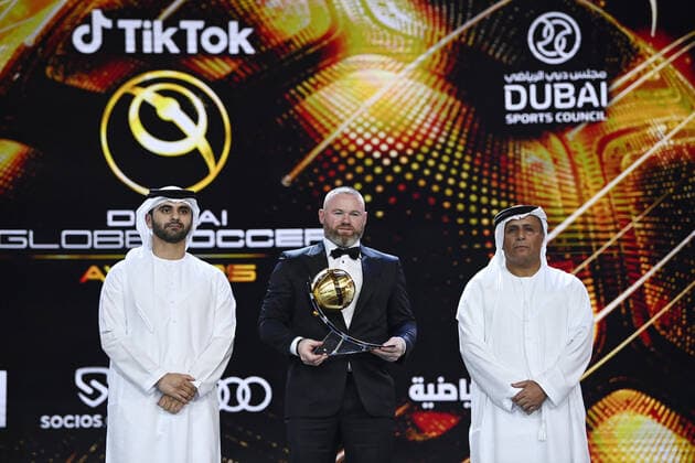 Foto Fabio Ferrari LaPresse - 17 Novembre 2022 - Dubai, Emirati Arabi Uniti - - Calcio -17ma edizione di Dubai International Sports Conference - Globe Soccer Awards 2022. Nella foto: Wayne Rooney - Player Career Award November 17, 2022 Dubai, United Arab Emirates - sport - Soccer - 17th edition of the Dubai International Sports Conference - Globe Soccer Awards 2022. In the pic: Wayne Rooney - Player Career Award  Copyright: xFabioxFerrari LaPressex