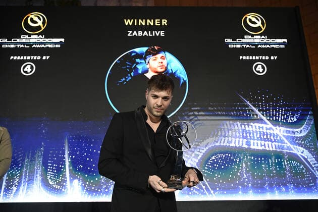 Foto Fabio Ferrari LaPresse - 17 Novembre 2022 - Dubai, Emirati Arabi Uniti - - Calcio -17ma edizione di Dubai International Sports Conference - Globe Soccer Awards 2022. Nella foto: Zabalive - Best football youtube creator November 17, 2022 Dubai, United Arab Emirates - sport - Soccer - 17th edition of the Dubai International Sports Conference - Globe Soccer Awards 2022. In the pic: Zabalive - Best football youtube creator  Copyright: xFabioxFerrari LaPressex