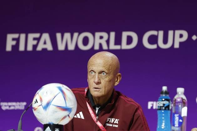 Bilder des Jahres, Sport 11 November Sport Themen der Woche KW46 Sport Bilder des Tages DOHA, 18-11-2022 World Cup Qatar 2022. Pierluigi Collina hold a press conference, PK, Pressekonferenz Infantino & Collina  x19298232x Copyright: