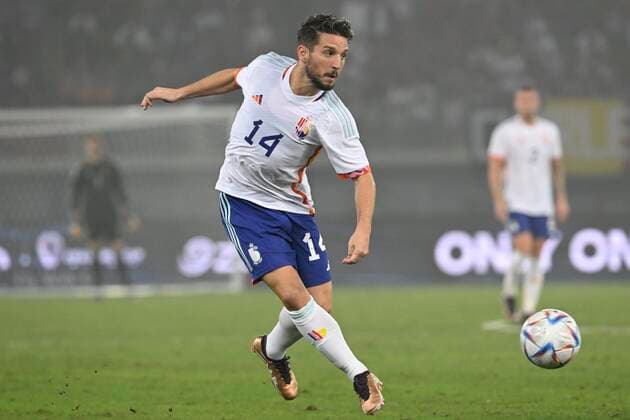 KUWAIT CITY, KUWAIT - NOVEMBER 18 : Mertens Dries forward of Belgium in action during the preparation World Cup international match, Länderspiel, Nationalmannschaft between Belgium and Egypt at the Jaber Al-Ahmad Stadium on November 18, 2022 in Kuwait City, Kuwait, 18 11 2022 ( Belgium v Egypt - Pre World Cup International Match PhotoNews Panoramic 