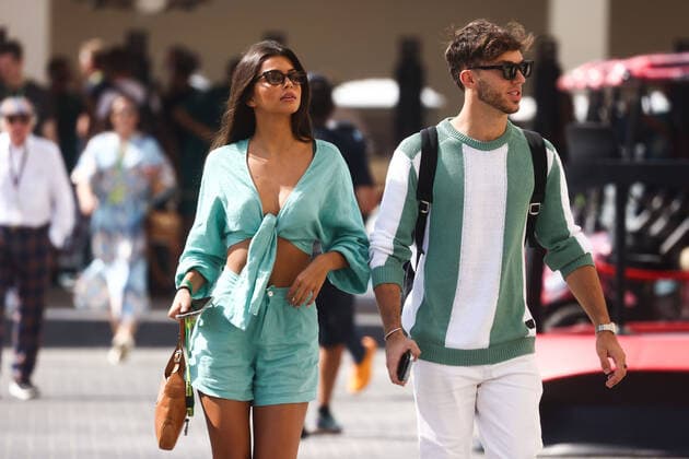November 19, 2022: Pierre Gasly of AlphaTauri and his girlfriend, Francisca Cerqueira Gomes, arrive on Formula 1 Abu Dhabi Grand Prix at Yas Marina Circuit on November 19, 2022 in Abu Dhabi, United Arab Emirates. - ZUMAz156 0194532788st Copyright: xBeataxZawrzelx