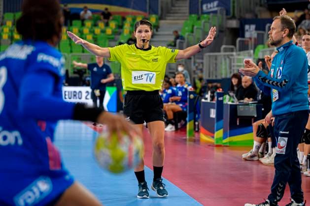 Ljubljana, 18 November 2022 Handball EHF European Championship, Semifinal, Norway vs France Referee Tanja Kuttler Ljubljana Stozice Arena Slovenia