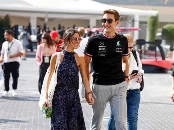 63 George Russell (GBR, Mercedes-AMG Petronas F1 Team) and his girlfriend Carmen Montero Mundt, F1 Grand Prix of Abu Dhabi at Yas Marina Circuit on November 19, 2022 in Abu Dhabi, United Arab Emirates. (Photo by HOCH ZWEI) Abu Dhabi United Arab Emirates *** 63 George Russell GBR, Mercedes AMG Petronas F1 Team and his girlfriend Carmen Montero Mundt, F1 Grand Prix of Abu Dhabi at Yas Marina Circuit on November 19, 2022 in Abu Dhabi, United Arab Emirates Photo by HOCH ZWEI Abu Dhabi United Arab Emirates