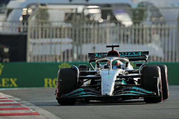 19th November 2022; Yas Marina Circuit, Yas Island, Abu Dhabi; George Russell (GBR) Mercedes AMG Petronas F1 Team W13, during pre-qualifying practise at the F1 Grand Prix of Abu Dhabi  ActionPlus12450414 HeulerxAndrey