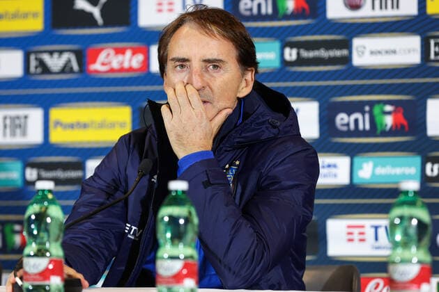 SOCCER - AUT vs ITA, test match VIENNA,AUSTRIA,19.NOV.22 - SOCCER - OEFB international test match, Austria vs Italy, preview, press conference, PK, Pressekonferenz team ITA. Image shows head coach Roberto Mancini (ITA).  GEPAxpictures xArminxRauthner