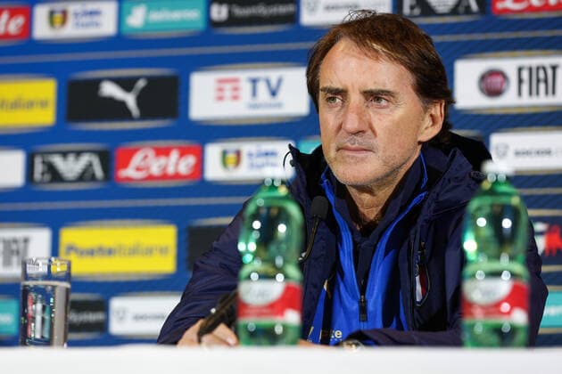 SOCCER - AUT vs ITA, test match VIENNA,AUSTRIA,19.NOV.22 - SOCCER - OEFB international test match, Austria vs Italy, preview, press conference, PK, Pressekonferenz team ITA. Image shows head coach Roberto Mancini (ITA).  GEPAxpictures xArminxRauthner