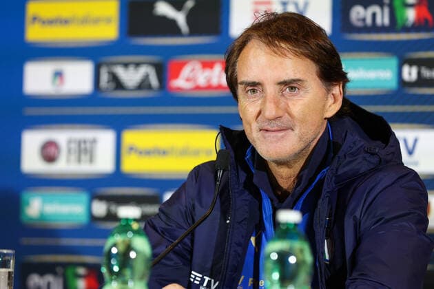 SOCCER - AUT vs ITA, test match VIENNA,AUSTRIA,19.NOV.22 - SOCCER - OEFB international test match, Austria vs Italy, preview, press conference, PK, Pressekonferenz team ITA. Image shows head coach Roberto Mancini (ITA).  GEPAxpictures xArminxRauthner