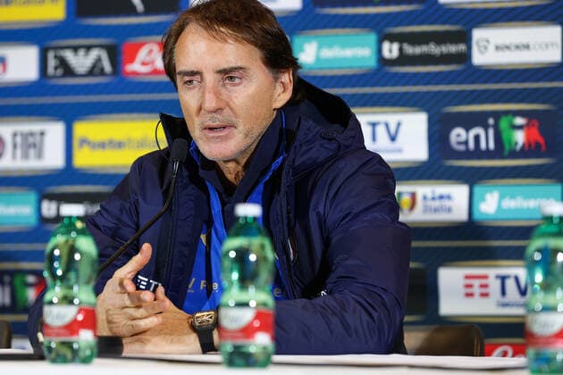 SOCCER - AUT vs ITA, test match VIENNA,AUSTRIA,19.NOV.22 - SOCCER - OEFB international test match, Austria vs Italy, preview, press conference, PK, Pressekonferenz team ITA. Image shows head coach Roberto Mancini (ITA).  GEPAxpictures xArminxRauthner