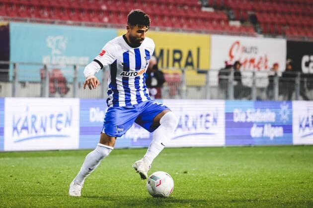 SOCCER - Woerthersee Cup KLAGENFURT,AUSTRIA,19.NOV.22 - SOCCER - Woerthersee Cup, semifinal, Hertha BSC Berlin vs TSV 1860 Muenchen. Image shows Nader El Jindaoui (Hertha).  GEPAxpictures xDanielxGoetzhaber