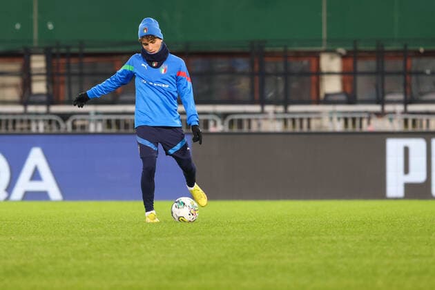 SOCCER - AUT vs ITA, test match VIENNA,AUSTRIA,19.NOV.22 - SOCCER - OEFB international test match, Austria vs Italy, preview, training team ITA. Image shows Simone Pafundi.  GEPAxpictures xArminxRauthner