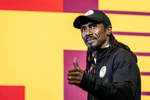 Sport Themen der Woche KW46 DOHA, 20-11-2022 Oranje in Qatar. press conference, PK, Pressekonferenz Senegal before the match Senegal - Netherlands for World Cup Football Qatar 2022. Senegal trainer Aliou Cisse, Senegal player Krepin Diatta Press conference Senegal 20-11-2022  x19303246x Copyright: