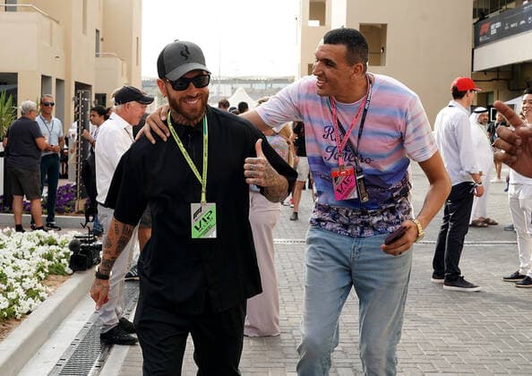 FORMULA 1 ETIHAD AIRWAYS ABU DHABI GRAND PRIX 2022 20 11 2022, Yas Marina Circuit, Abu Dhabi, FORMULA 1 ETIHAD AIRWAYS ABU DHABI GRAND PRIX 2022 , in the picture footballer Sergio Ramos FC Paris Saint Germain nordphotoxGmbHx xBratic nph00250
