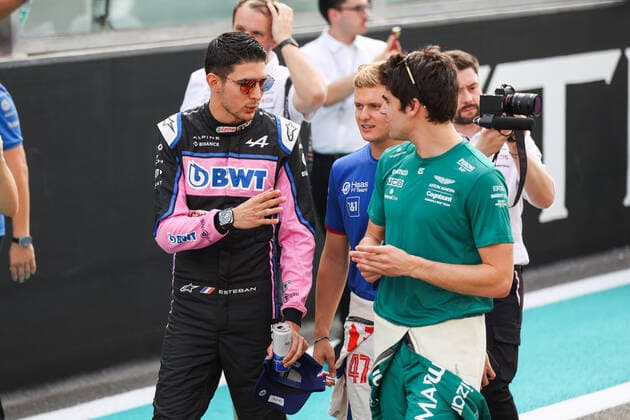 OCON Esteban (fra), Alpine F1 Team A522, SCHUMACHER Mick (ger), Haas F1 Team VF-22 Ferrari, STROLL Lance (can), Aston Martin F1 Team AMR22, portrait during the Formula 1 Etihad Airways Abu Dhabi Grand Prix 2022, 22nd round of the 2022 FIA Formula One World Championship, WM, Weltmeisterschaft from November 18 to 20, 2022 on the Yas Marina Circuit, in Yas Island, Abu Dhabi - F1 - ABU DHABI GRAND PRIX 2022 - RACE DPPI Panoramic 00122050_AV6_8263