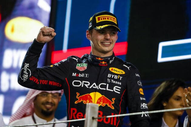 VERSTAPPEN Max (ned), Red Bull Racing RB18, portrait on the podium during the Formula 1 Etihad Airways Abu Dhabi Grand Prix 2022, 22nd round of the 2022 FIA Formula One World Championship, WM, Weltmeisterschaft from November 18 to 20, 2022 on the Yas Marina Circuit, in Yas Island, Abu Dhabi - F1 - ABU DHABI GRAND PRIX 2022 - RACE DPPI Panoramic  00122050__V2_7388.JPG
