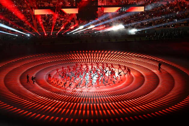 Sport Themen der Woche KW46 (221120) -- AL KHOR, Nov. 20, 2022 -- Artists perform during the opening ceremony of the 2022 Qatar FIFA World Cup, WM, Weltmeisterschaft, Fussball at Al Bayt Stadium in Al Khor, Qatar, Nov. 20, 2022. ) (SP)QATAR-AL KHOR-2022 WORLD CUP-OPENING CEREMONY XiaoxYijiu 