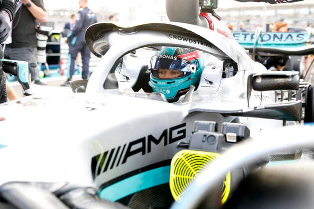 63 George Russell GBR, Mercedes AMG Petronas F1 Team , F1 Grand Prix of Abu Dhabi at Yas Marina Circuit on November 20, 2022 in Abu Dhabi, United Arab Emirates Photo by HOCH ZWEI Abu Dhabi United Arab Emirates