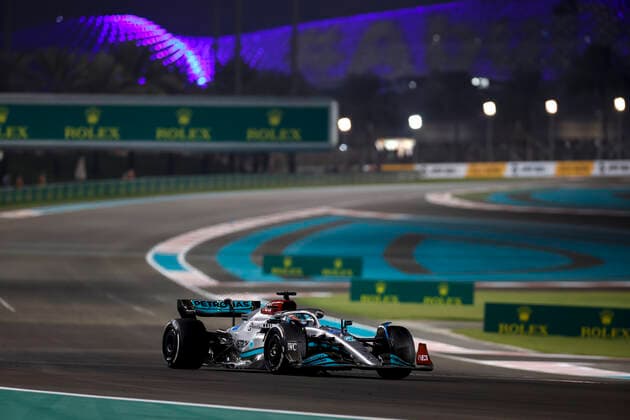 63 George Russell GBR, Mercedes AMG Petronas F1 Team , F1 Grand Prix of Abu Dhabi at Yas Marina Circuit on November 20, 2022 in Abu Dhabi, United Arab Emirates Photo by HOCH ZWEI Abu Dhabi United Arab Emirates