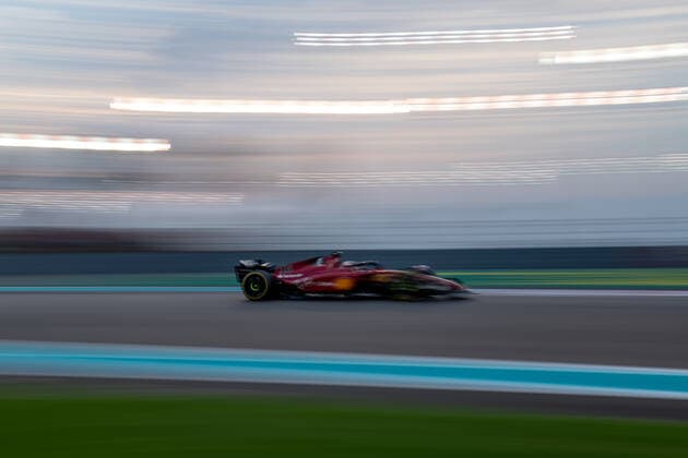 ABU DHABI, UNITED ARAB EMIRATES: Charles Leclerc, racing for the Scuderia Ferrari team during the 2022 Formula 1 Abu Dhabi Grand Prix at the Yas Marina Circuit in Abu Dhabi, United Arab Emirates.