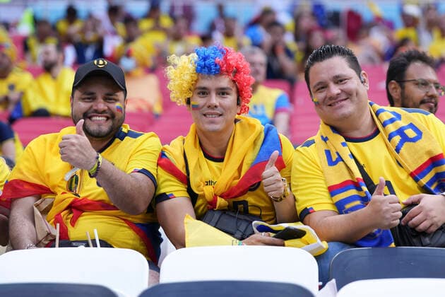 (221120) -- AL KHOR, Nov. 20, 2022 -- Fans are seen inside the stadium before the Group A match between Qatar and Ecuador at the 2022 FIFA World Cup, WM, Weltmeisterschaft, Fussball at Al Bayt Stadium in Al Khor, Qatar, Nov. 20, 2022. ) (SP)QATAR-AL KHOR-2022 WORLD CUP-GROUP A-QAT VS ECU ZhengxHuansong 