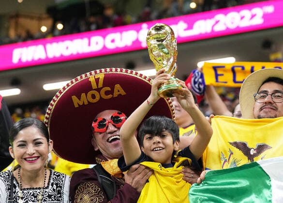 (221120) -- AL KHOR, Nov. 20, 2022 -- Fans are seen inside the stadium before the Group A match between Qatar and Ecuador at the 2022 FIFA World Cup, WM, Weltmeisterschaft, Fussball at Al Bayt Stadium in Al Khor, Qatar, Nov. 20, 2022. ) (SP)QATAR-AL KHOR-2022 WORLD CUP-GROUP A-QAT VS ECU ZhengxHuansong 