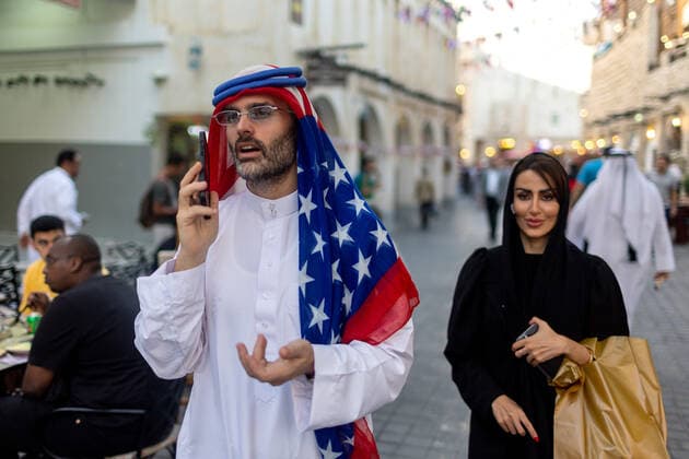 Football fans in Doha Football fans in the city center on the first day of the FIFA World Cup, WM, Weltmeisterschaft, Fussball in Doha, Qatar on November 21, 2022. IgorxKralj PIXSELL