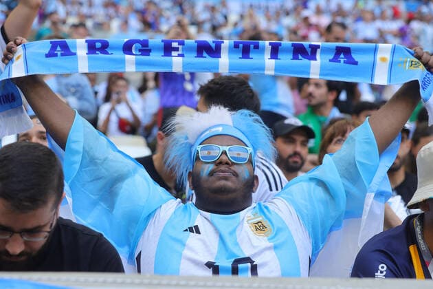 Argentina fan during the FIFA World Cup, WM, Weltmeisterschaft, Fussball Qatar 2022 Group C match between Argentina and Saudi Arabia at Lusail Stadium, Lusail, Qatar on 22 November 2022. Copyright: xPeterxDovganx 34630021