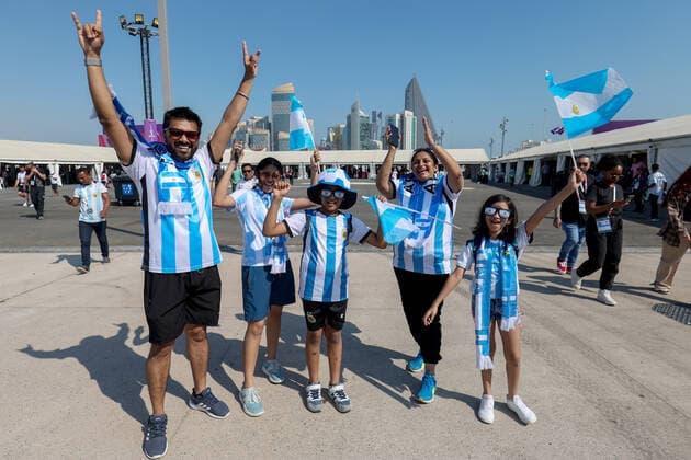 FIFA World Cup, WM, Weltmeisterschaft, Fussball Qatar 2022 - FIFA Fan Festival Supproters watch match between Argentina and Saudi Arabia on the big screen TV at the FIFA Fan festival in Al Bidda on November 22, 2022., in Doha, Qatar. IgorxKralj PIXSELL