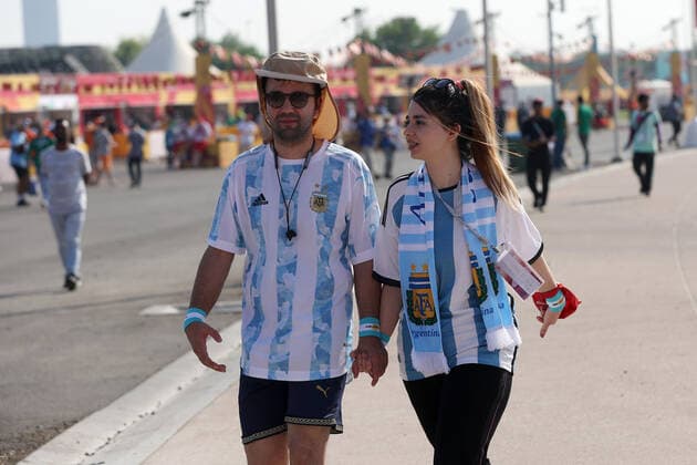 FIFA World Cup, WM, Weltmeisterschaft, Fussball Qatar 2022 - FIFA Fan Festival Supproters watch match between Argentina and Saudi Arabia on the big screen TV at the FIFA Fan festival in Al Bidda on November 22, 2022., in Doha, Qatar. IgorxKralj PIXSELL