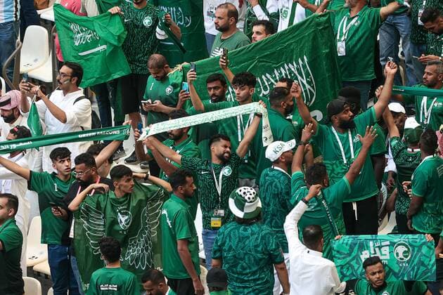 RECORD DATE NOT STATED November 22, 2022. - Lusail, Qatar. - Lusail Stadium. FIFA World Cup, WM, Weltmeisterschaft, Fussball 2022. Group C. Match Argentina - Saudi Arabia. In picture: Saudi Arabia fans DmitryxGolubovich