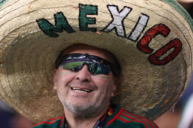22nd November 2022; Stadium 974, Doha, Qatar; FIFA World Cup, WM, Weltmeisterschaft, Fussball Football, Mexico versus Poland; Mexico fan wearing a sombrero  ActionPlus12451841 JohnxPatrickxFletcher