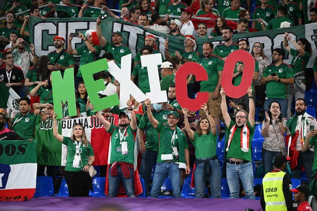 Football, Men, 2022 23 season, World Cup in Qatar, Group C 1 matchday , Mexico Poland at Stadium 974 in Doha, The fans of Mexico , 22 11 2022, Copyright: xMatthiasxKochx