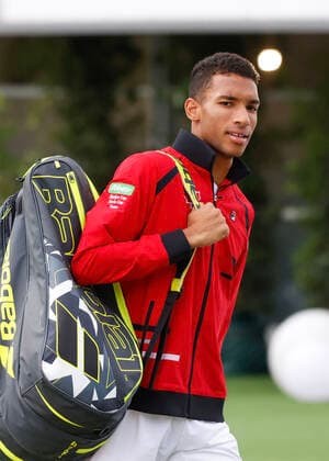 Felix Auger Aliassime CAN on the way to training, Davis Cup Finals 2022, Palacio de Deportes JosÃ Copyright: xJuergenxHasenkopfx