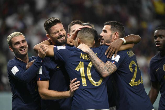joie des joueurs de l equipe de FRance apres le but de GIROUD Olivier (FRA) FOOTBALL : France vs Australie - Groupe D - coupe du Monde Qatar 2022 - 22 11 2022 JBAutissier Panoramic 