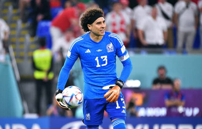 Football, World Cup, 2022, Men, Qatar, Group C, Matchday 1, Stadium 974 Mexico Poland 0 0 Guillermo Ochoa MEX Action, Single Image FIFA REGULATES PROHIBIT ANY USE OF PHOTOGRAPHS AS IMAGE SEQUENCES AND OR QUASI VIDEO