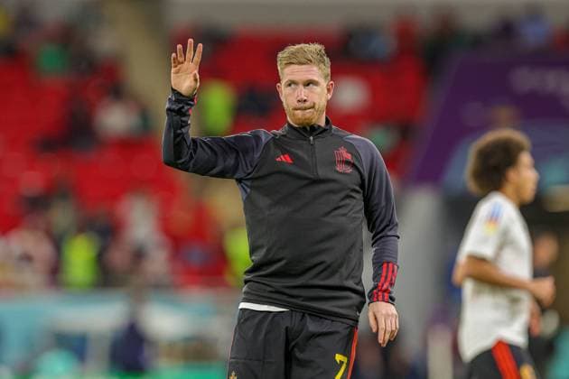 Belgium v Canada 2022 FIFA World Cup, WM, Weltmeisterschaft, Fussball 23 11 2022. Match Nine Kevin De Bruyne (7) of Belgium warms up during the 2022 Fifa World Cup match between Belgium and Canada at Ahmad bin Ali Stadium, Al Rayyan, Qatar on 23 November 2022. Editorial use only , Copyright: xNigelxKeenex PSI-16406-0006