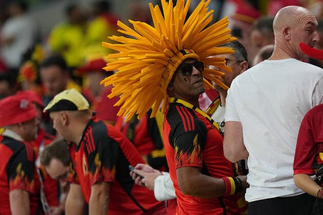 QAT, World Cup FIFA 2022, Group F, Belgium vs Canada 23 11 2022, Khalifa International Stadium, Doha, QAT, World Cup FIFA 2022, Group F, Belgium vs Canada, in the picture fans of the belgian team on the stands nordphotoxGmbHx xBratic nph00250