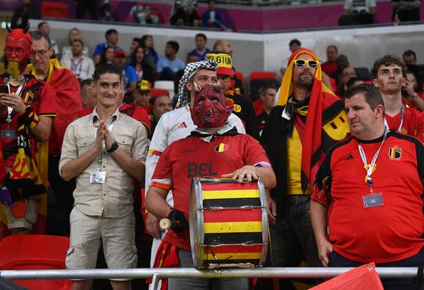 Football, Men, 2022 23 season, World Cup in Qatar, Group F 1 matchday , Belgium Canada at Ahmed bin Ali Stadium in Ar Rayyan, Fans of Belgium, 23 11 2022, Copyright: xMatthiasxKochx
