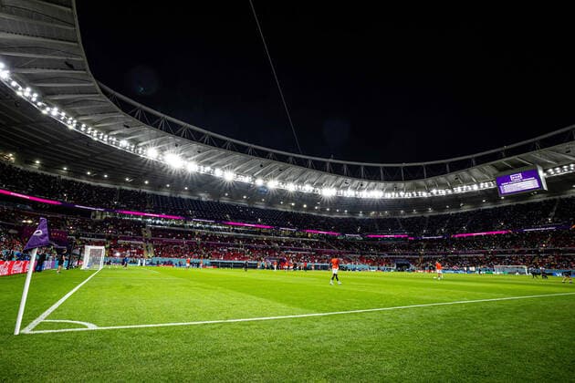 23.11.2022 DOHA, KATAR, AHMAD BIN ALI STADIUM, PILKA NOZNA MISTRZOSTWA SWIATA W PILCE NOZNEJ KATAR 2022 ( FIFA World Cup, WM, Weltmeisterschaft, Fussball QATAR 2022 ) MECZ BELGIA - KANADA GAME BELGIUM - CANADA NZ AHMAD BIN ALI STADIUM STADION ILUSTRACJA FOTO LUKASZ SKWIOT CYFRASPORT NEWSPIX.PL --- Newspix.pl  20221123CSLS096