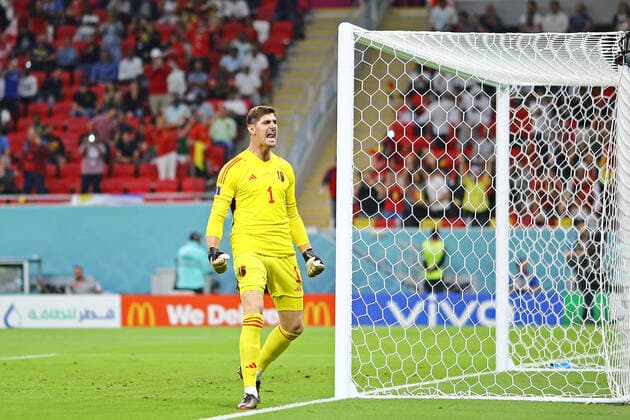 QAT: Belgium-Canada. Qatar 2022 World Cup. Thibaut Courtois da BÃ lgica during the Qatar 2022 World Cup match, group F, date 1, between Belgium and Canada played at Ahmad Ben Ali Stadium on Nov 23, 2022 in Ar-Rayyan, Qatar. kpng Copyright: xPRESSINPHOTOx WC_221123_1007