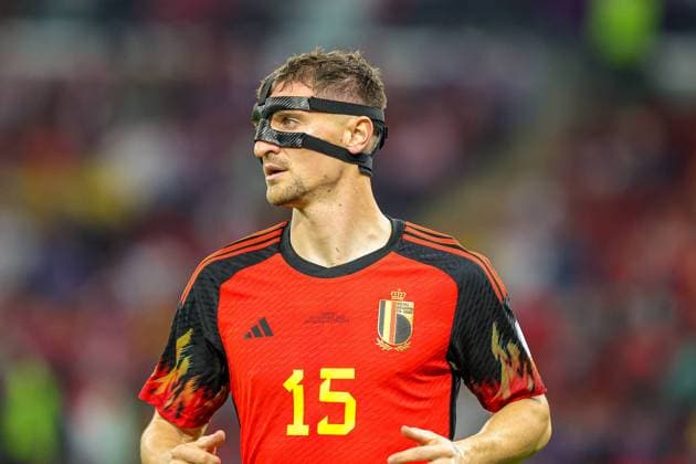Belgium v Canada 2022 FIFA World Cup, WM, Weltmeisterschaft, Fussball 23 11 2022. Match Nine Thomas Meunier (15) of Belgium comes on in the second half during the 2022 Fifa World Cup match between Belgium and Canada at Ahmad bin Ali Stadium, Al Rayyan, Qatar on 23 November 2022. Editorial use only , Copyright: xNigelxKeenex PSI-16406-0040