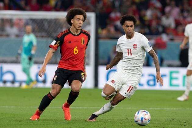 RECORD DATE NOT STATED FIFA World Cup, WM, Weltmeisterschaft, Fussball Qatar 2022 Belgium vs Canada during the game Belgium vs Canada, Corresponding to Group F of the FIFA World Cup Qatar 2022, at Ahmad bin Ali Stadium, Al-Rayyan, November 23, 2022. <br><br> durante el partido Belgica vs Canada, correspondiente al Grupo F de la Copa Mundial de la FIFA Qatar 2022, en el Estadio Ahmad bin Ali, Al-Rayyan, 23 de noviembre de 2022. AL RAYYAN DOHA QATAR Copyright: xDavidxLeahx 20221123_8200
