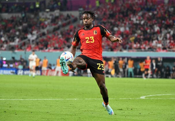 Football, Men, 2022 23 season, World Cup in Qatar, Group F 1 matchday , Belgium Canada at Ahmed bin Ali Stadium in Ar Rayyan, Michy Batshuayi Belgium , 23 11 2022, Copyright: xMatthiasxKochx