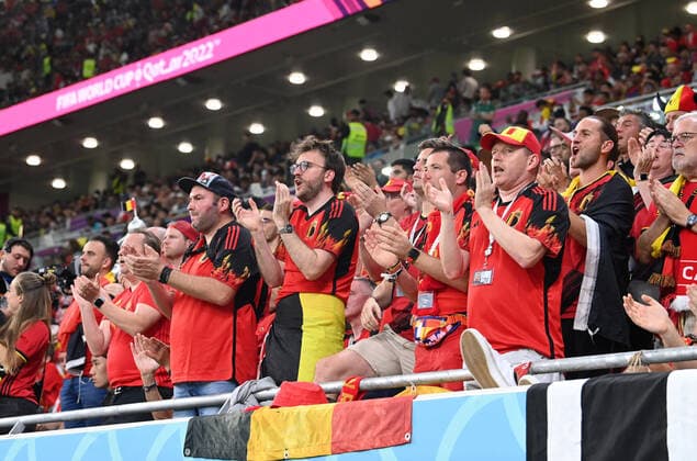 Football, Men, 2022 23 season, World Cup in Qatar, Group F 1 matchday , Belgium Canada at Ahmed bin Ali Stadium in Ar Rayyan, Fans of Belgium, 23 11 2022, Copyright: xMatthiasxKochx