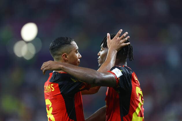 DOHA, QATAR - NOVEMBER 23: Michy Batshuayi during the FIFA World Cup, WM, Weltmeisterschaft, Fussball Qatar 2022 Group F match between Belgium and Canada at Ahmad Bin Ali Stadium on November 23, 2022 in Doha, Qatar. WCS 