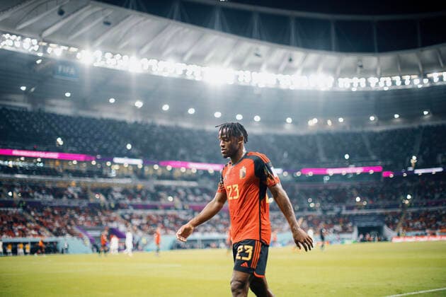 belgium vs canada AL-RAYYAN, AR - 23.11.2022: BELGIUM VS CANADA - BATSHUAYI Michy of Belgium during a match between Belgium and Canada, valid for the first round of the group stage of the World Cup, held at Ahmed bin Ali Stadium in Al-Rayyan, Qatar. (Photo: Marcelo Machado de Melo Fotoarena) x2298054x  MarceloxMachadoxdexMelo