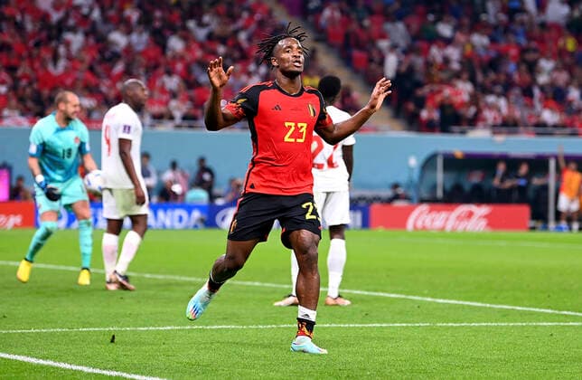 FOOTBALL World Cup 2022 PRE-ROUND ROUND GROUP F Belgium Canada 23 11 2022 Cheers Michy Batshuayi Belgium